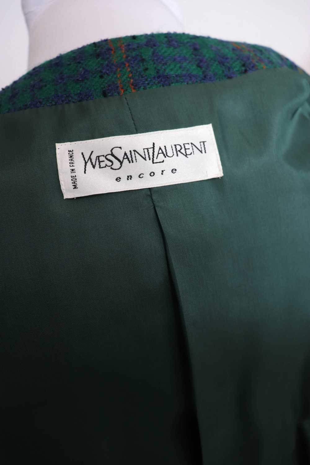 90's YSL Plaid Wool Skirt Suit L/XL - image 6