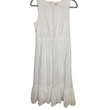 J.Crew J Crew Factory Eyelet Lace Tiered Midi Dre… - image 1