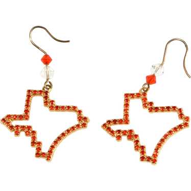 Dorothy Bauer Earrings Texas Longhorns Orange Rhin