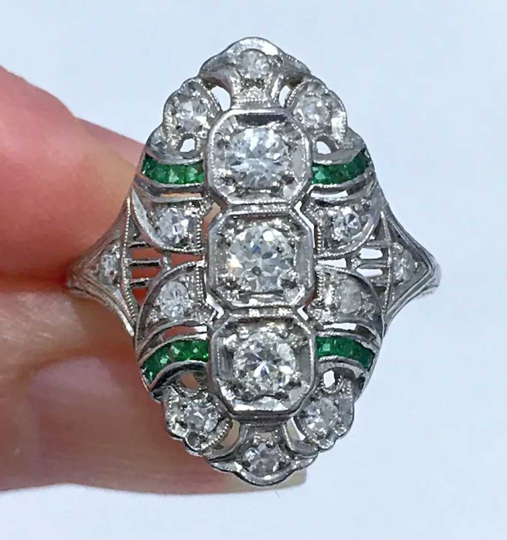 Antique Edwardian Platinum Old European Cut Diamo… - image 2