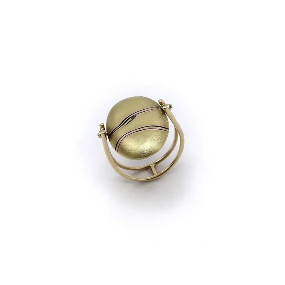 Vintage Carrie Adell 18K & 14K Gold Mokume Pebble… - image 6