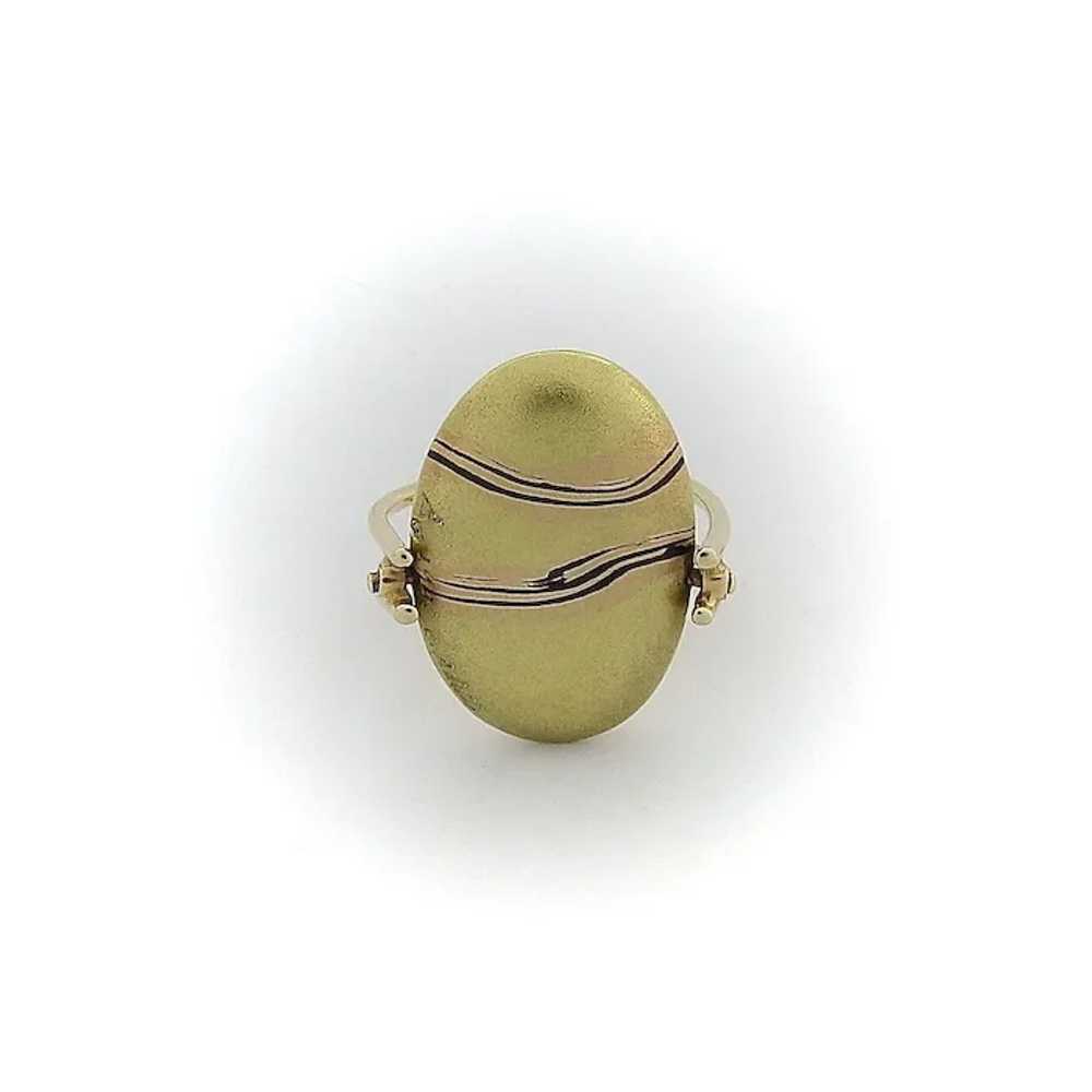 Vintage Carrie Adell 18K & 14K Gold Mokume Pebble… - image 7