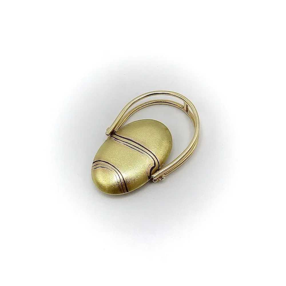 Vintage Carrie Adell 18K & 14K Gold Mokume Pebble… - image 9