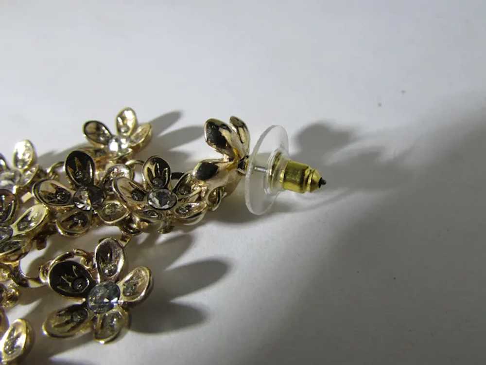 CN Earrings For Pierced Ears in Gold Tone Floral … - image 7