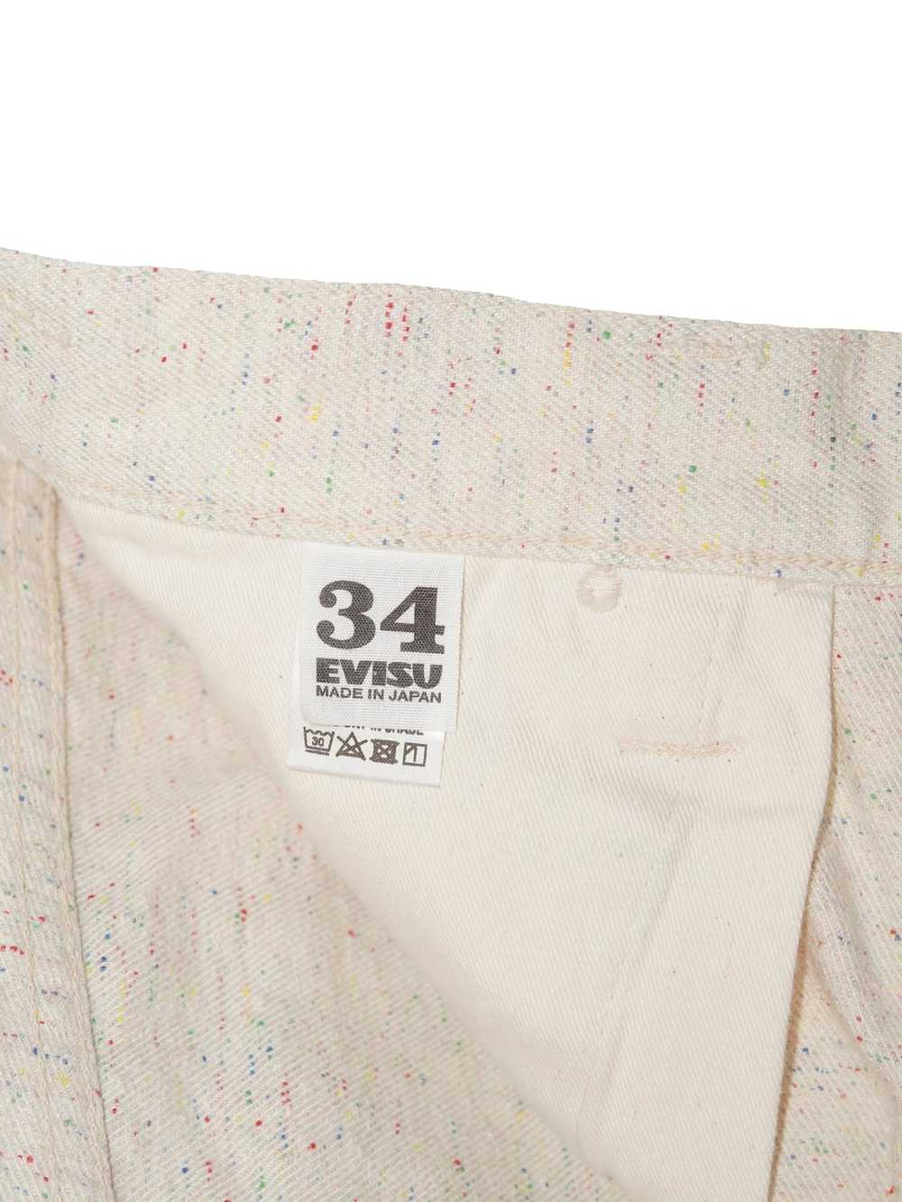 Evisu Multicolor Tweed White Denim Jeans Pants - image 8