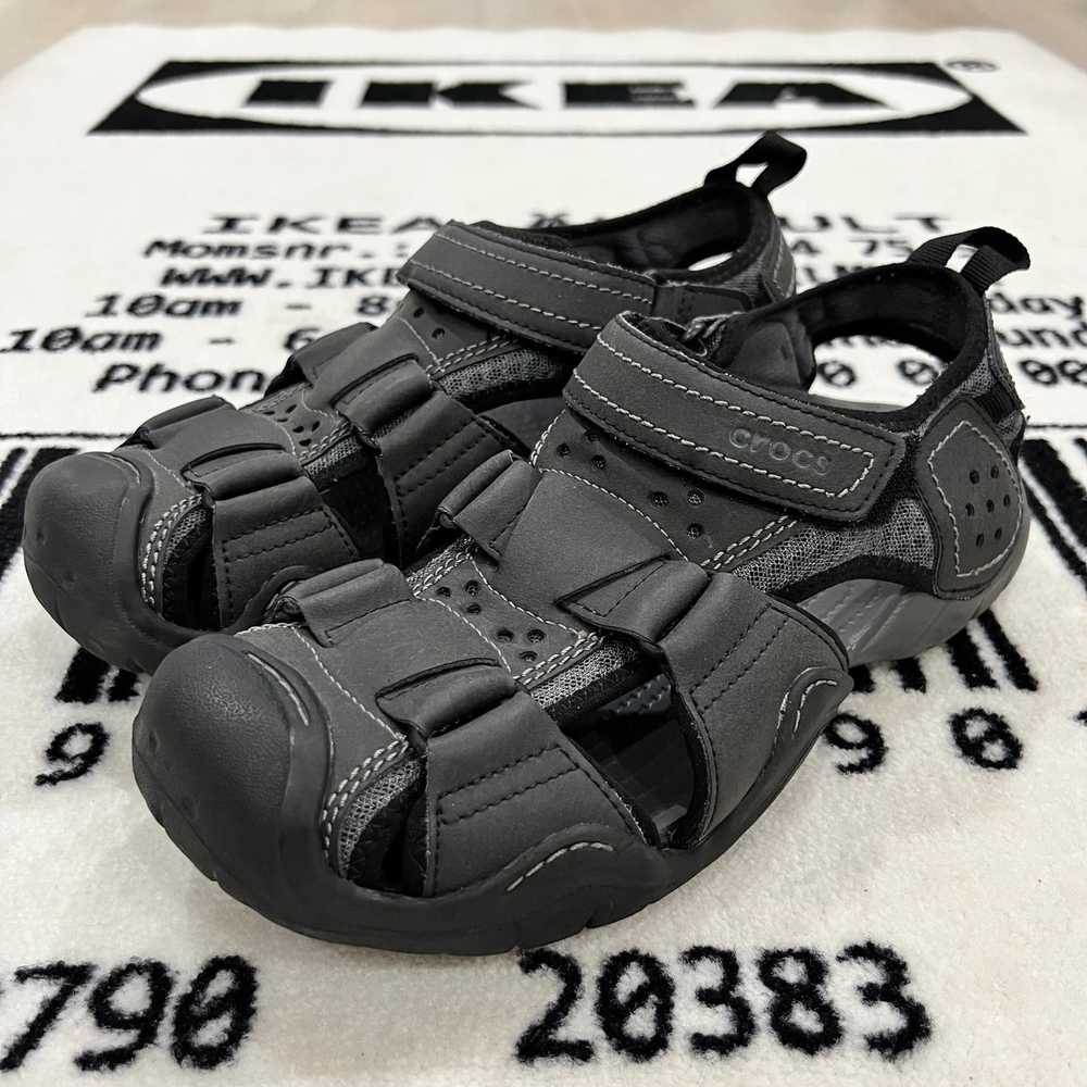 mens swiftwater leather crocs