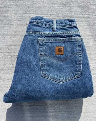 Vintage CARHARTT Men's Denim Jeans Medium Wash Relaxed Fit 40x32 J3