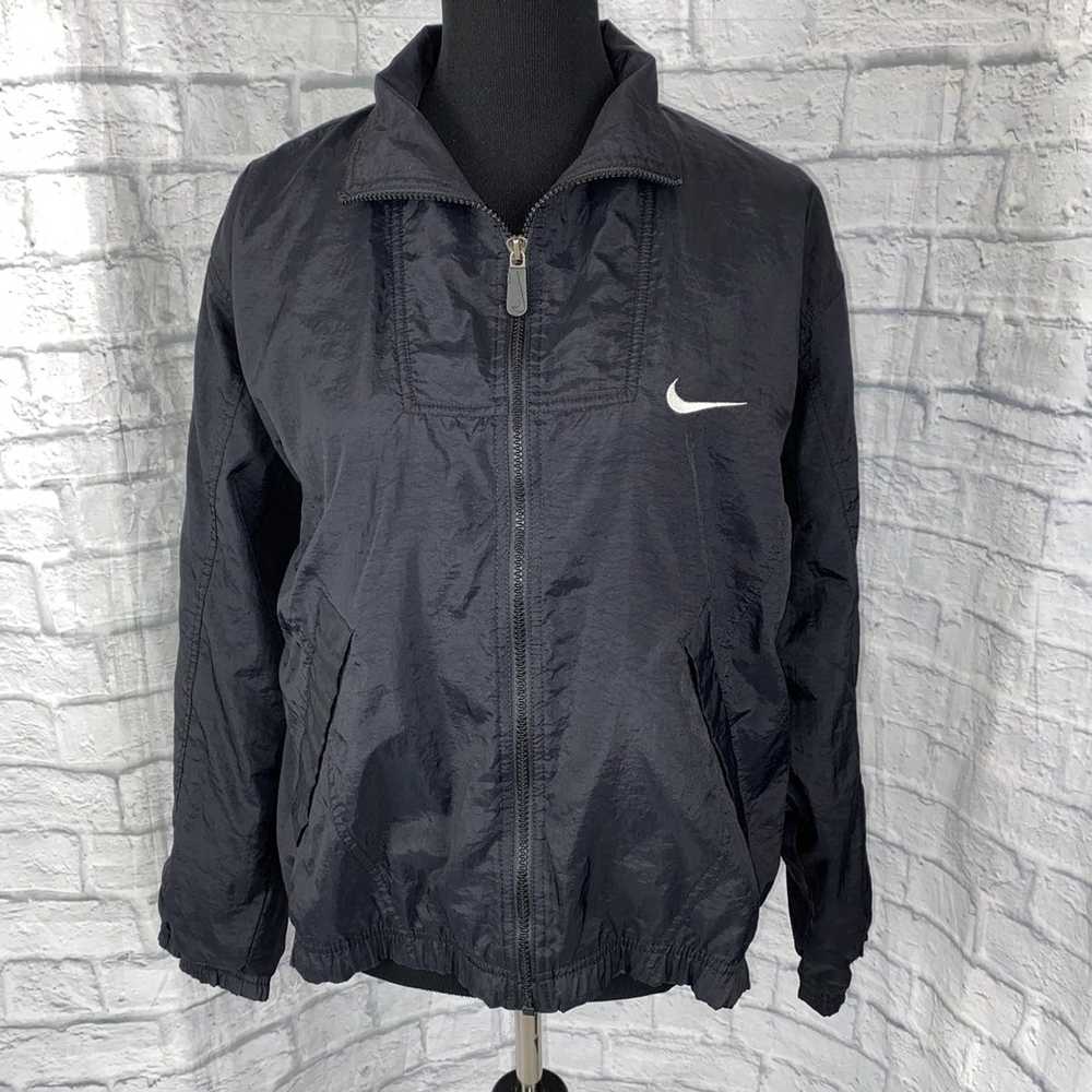 Nike Nike vintage full zip nylon jacket black sz … - image 1