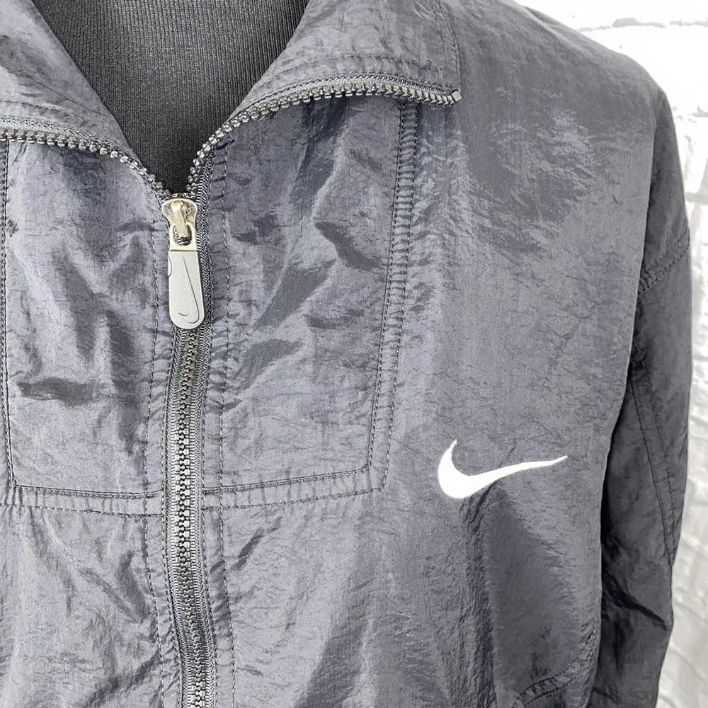Nike Nike vintage full zip nylon jacket black sz … - image 4