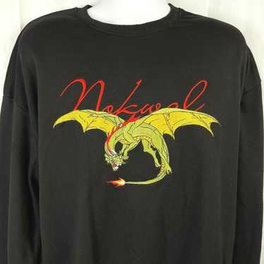 Streetwear Nokwal Dragon Embroidered Crew Sweatsh… - image 1