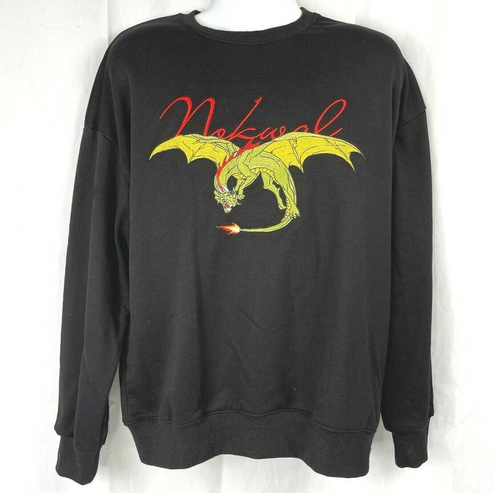 Streetwear Nokwal Dragon Embroidered Crew Sweatsh… - image 2