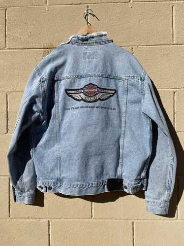 Denim Jacket × Harley Davidson × Vintage Vintage H