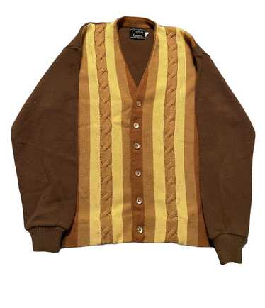 Mens vintage Campus Wintuk brown shops acrylic cardigan size M