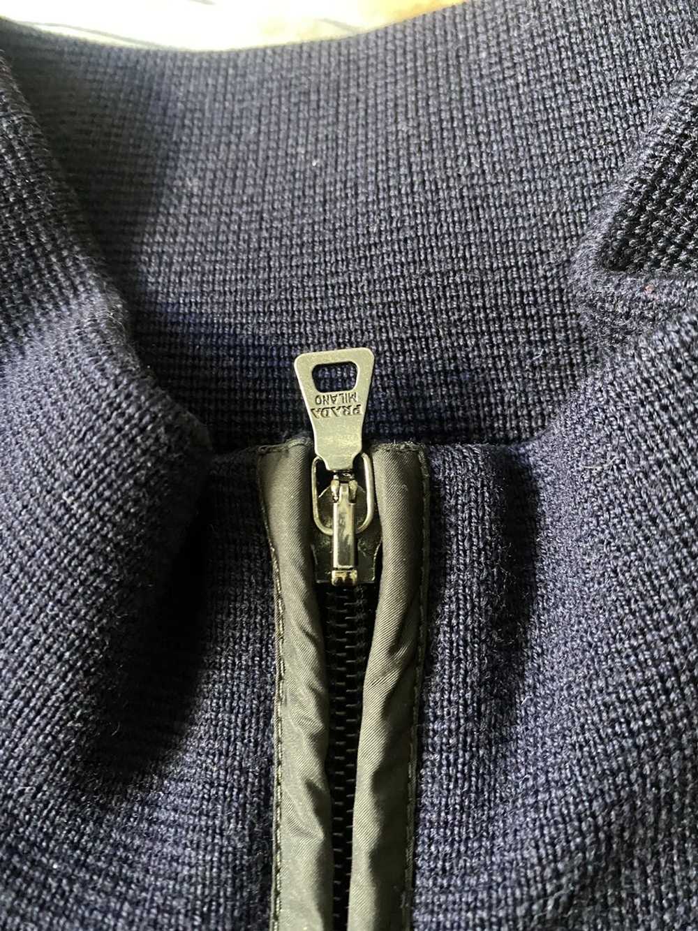 Prada Dark navy Blue Prada zip cardigan wool Line… - image 5