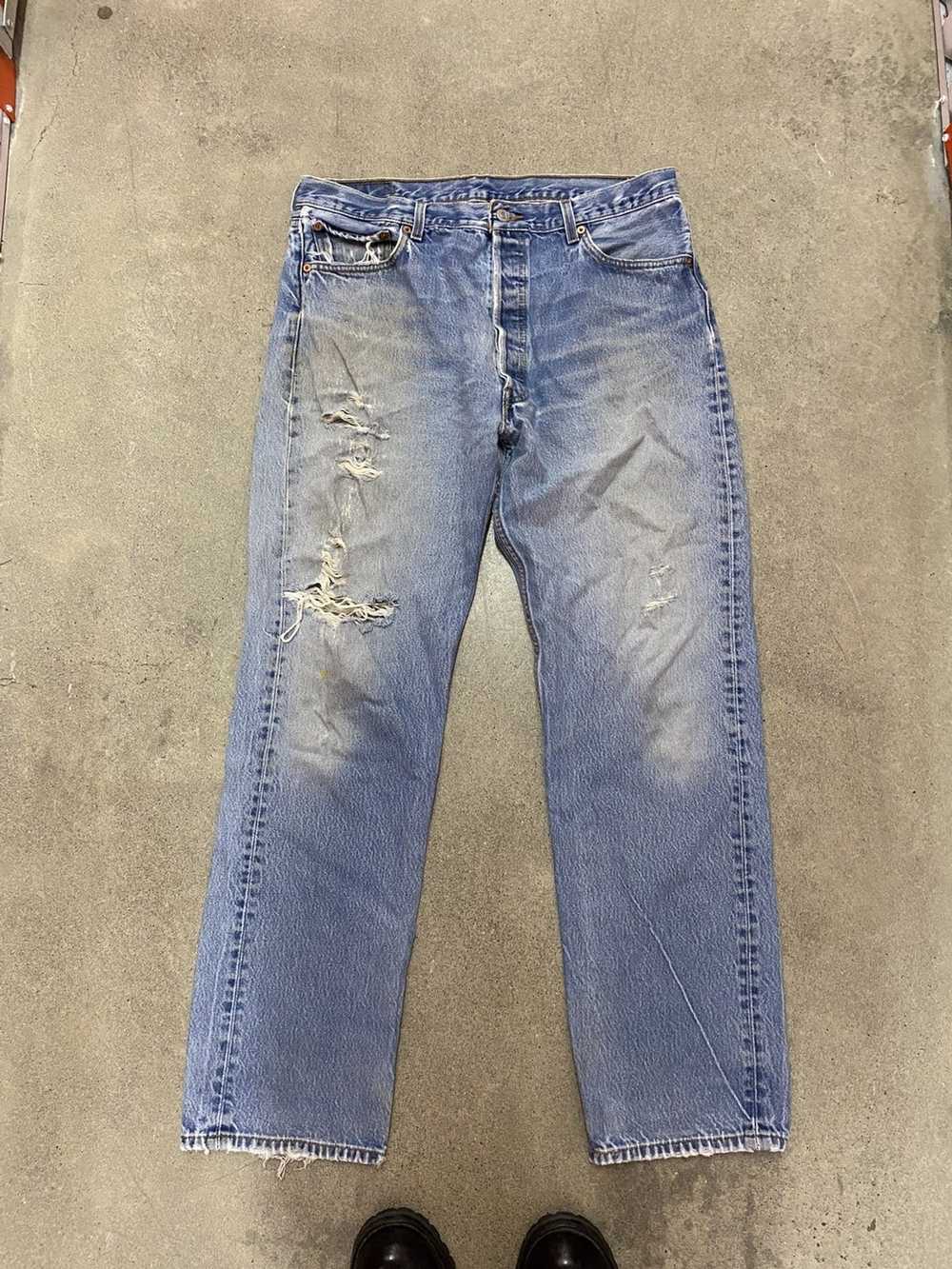 Levi's × Vintage Thrashed 90s levis 501 - image 1