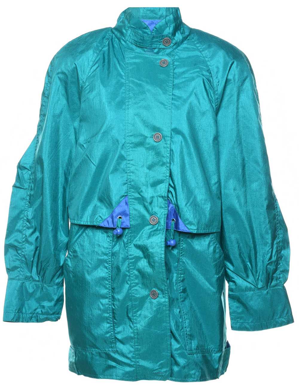 Turquoise & Purple Contrasting Two-Tone Jacket - S - image 1