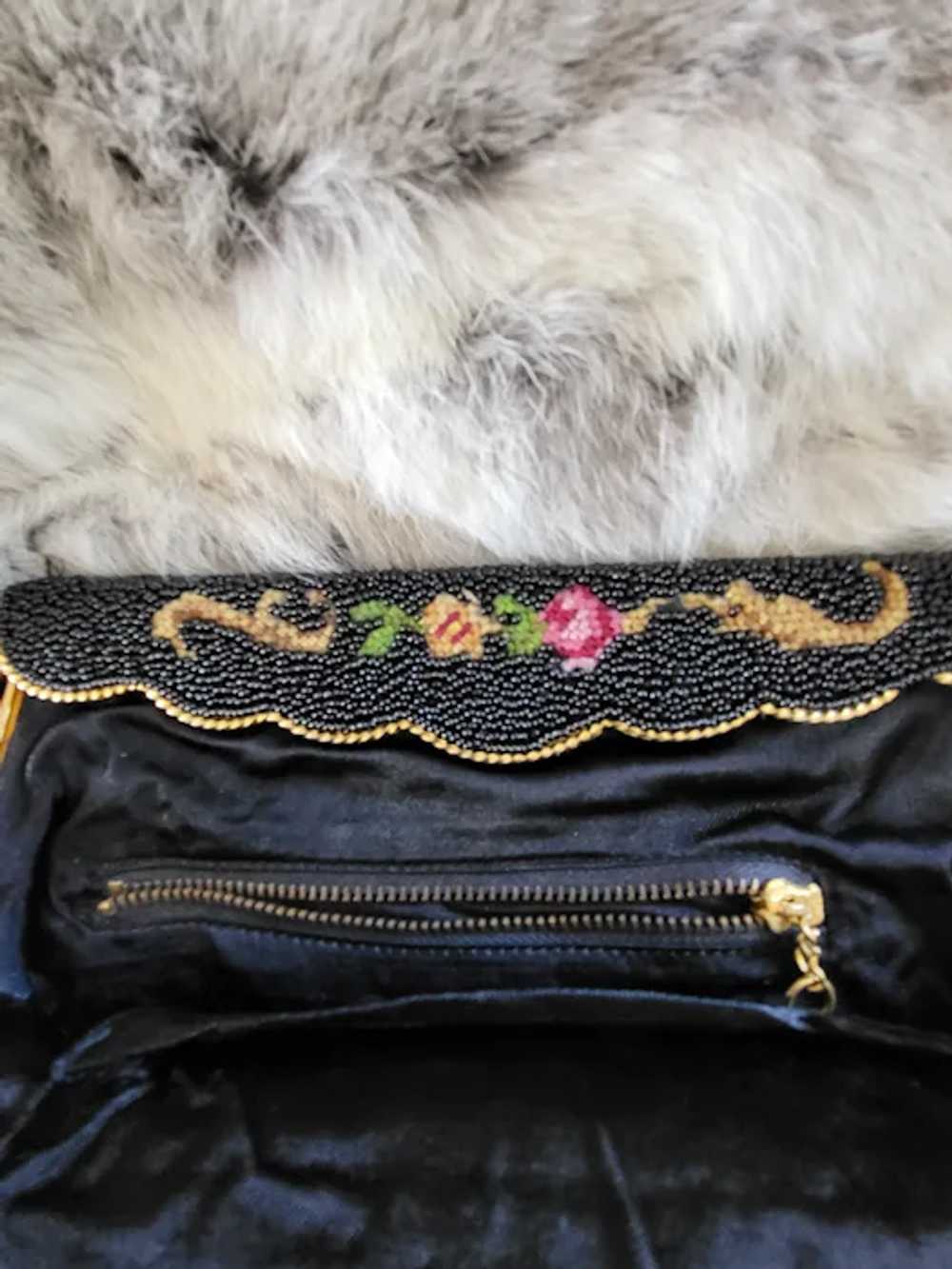 Floral Hand Created Vintage 1930's Purse with Met… - image 11
