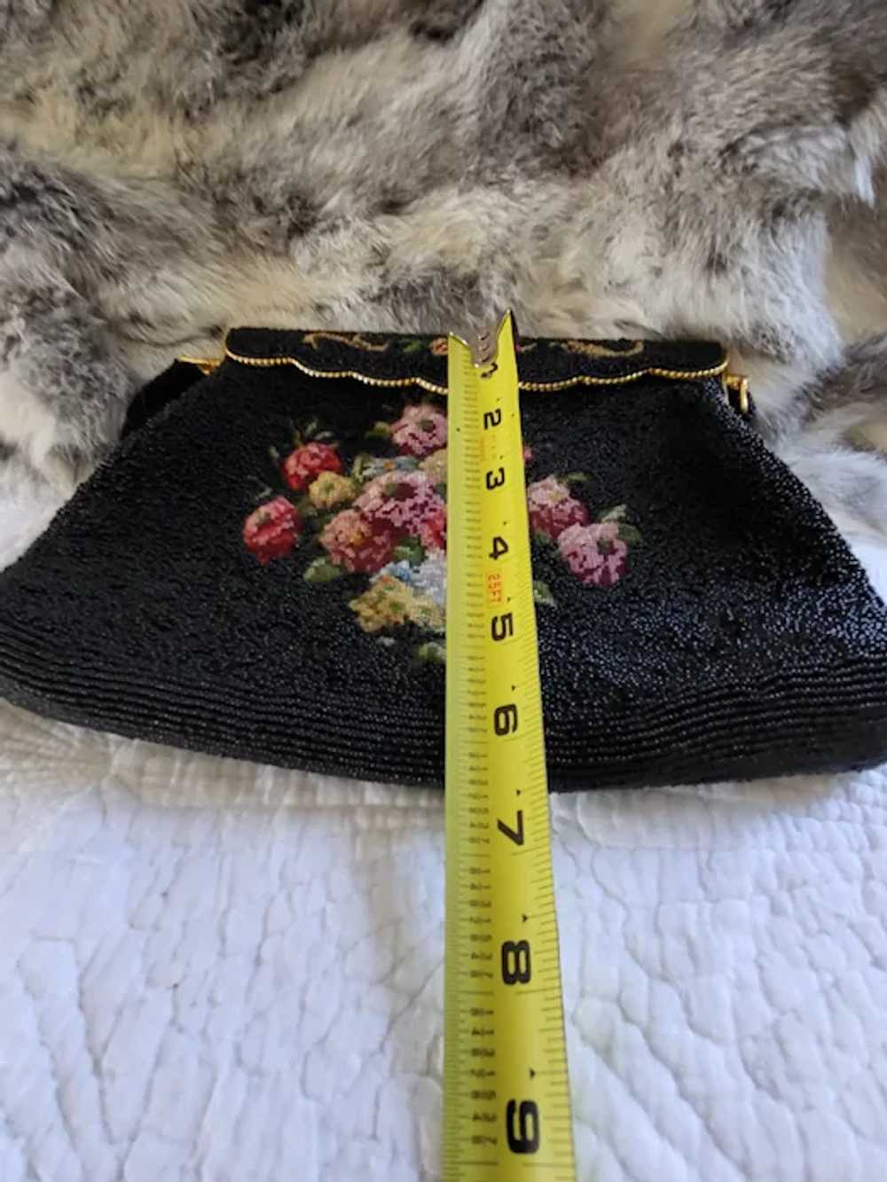 Floral Hand Created Vintage 1930's Purse with Met… - image 2