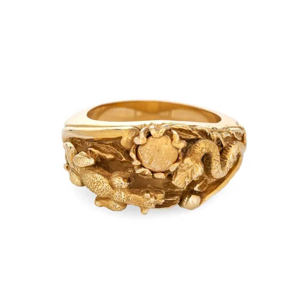 Panther Snake Nest Ring Vintage 18 Karat Yellow G… - image 2