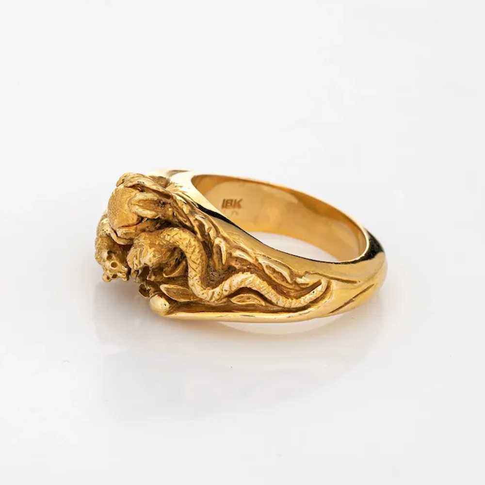 Panther Snake Nest Ring Vintage 18 Karat Yellow G… - image 4