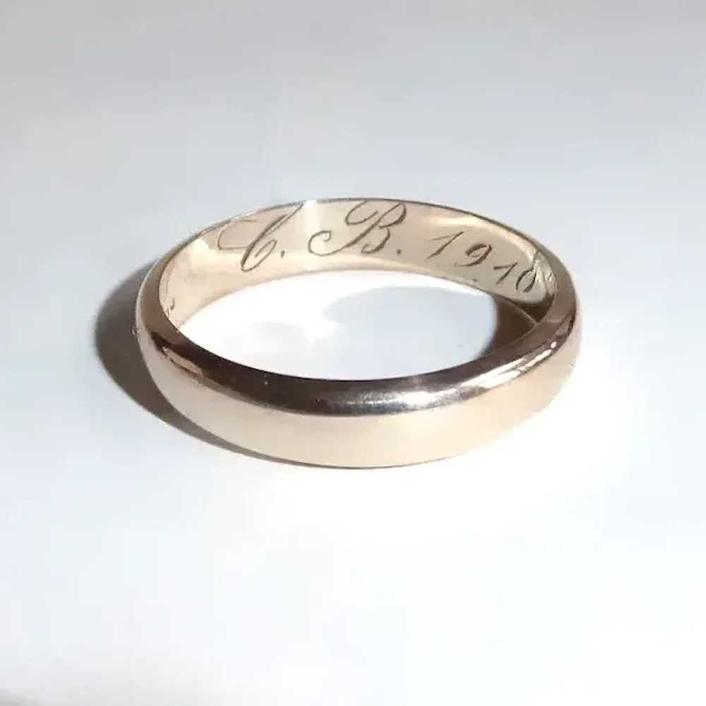 Edwardian 14k Rose Gold Band Ring c1910 - image 2