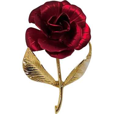 Cerrito Red Rose Brooch - image 1