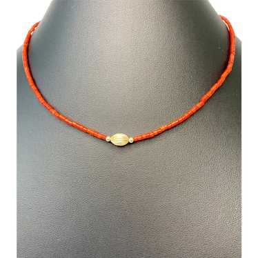 14k Gold and Coral Necklace