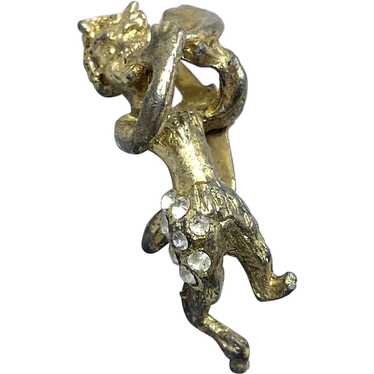 Vintage Rhinestone Man Centaur Figural Brooch Pin