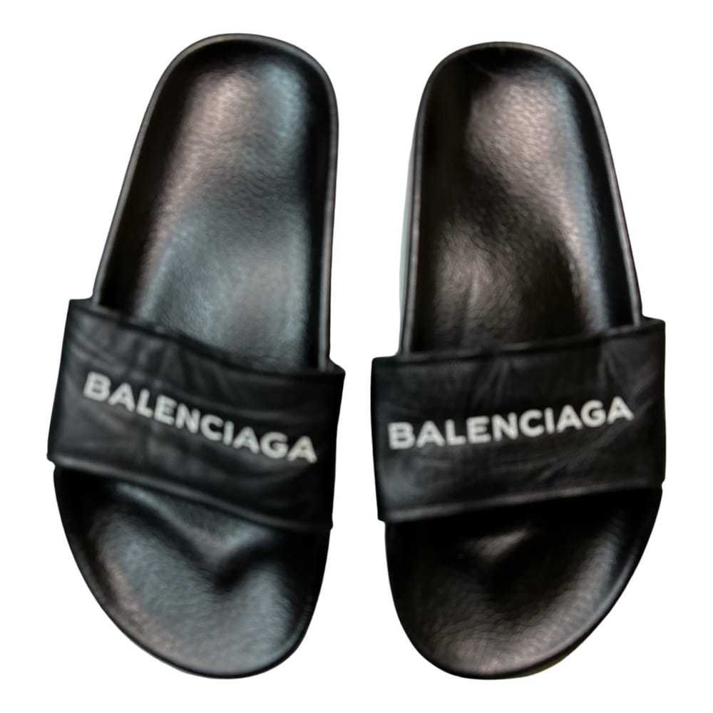 Balenciaga Leather flip flops - image 1