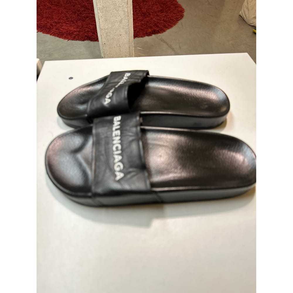 Balenciaga Leather flip flops - image 2