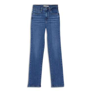 Levis 724 High Rise Straight Jeans Denim Dark Blue stretch size 28x32,  30x30