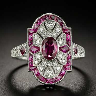 Art Deco Style Ruby and Diamond Ring - image 1