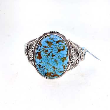 James Shay Sterling Turquoise Navajo Cuff Bracelet - image 1