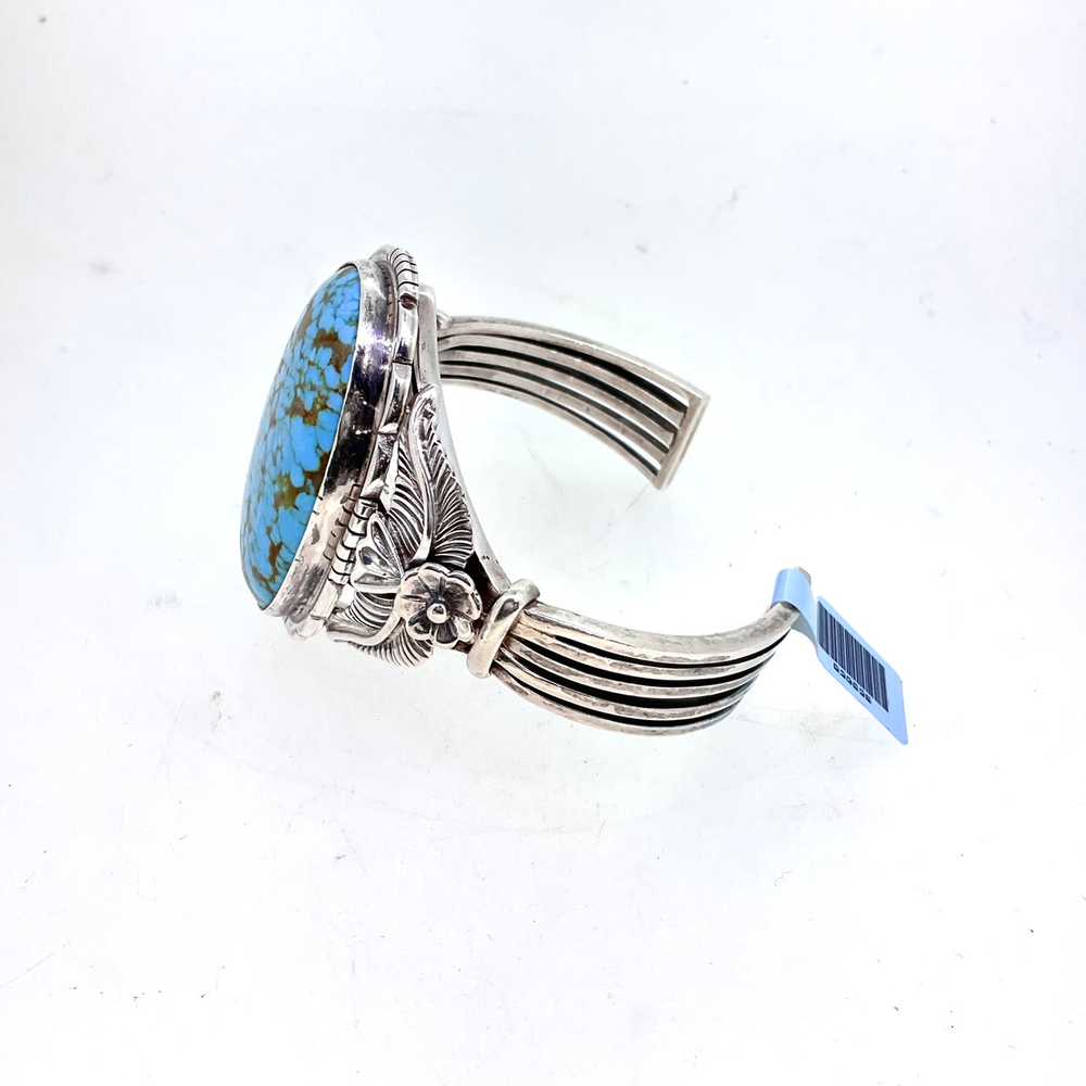James Shay Sterling Turquoise Navajo Cuff Bracelet - image 3