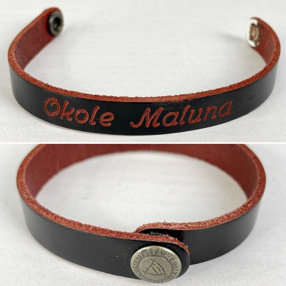 Streetwear Okole Maluna XL Black Leather Bracelet… - image 1