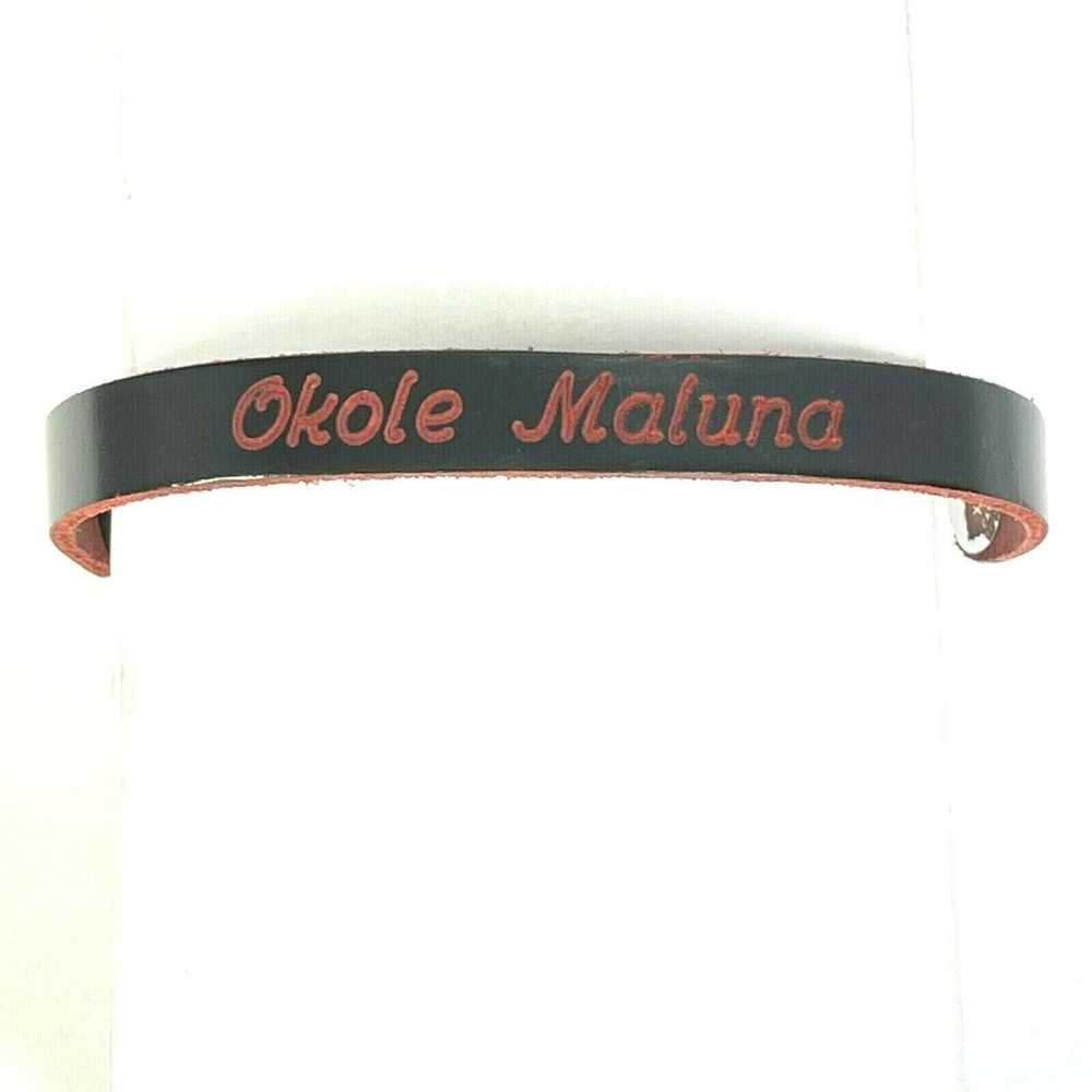 Streetwear Okole Maluna XL Black Leather Bracelet… - image 2