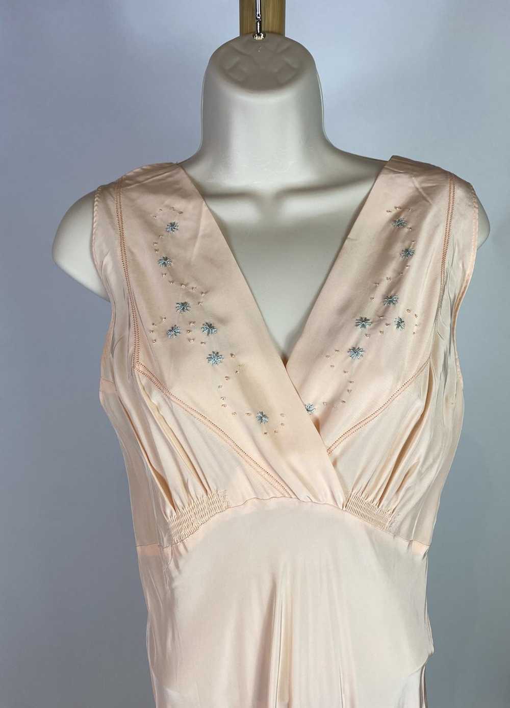 1940s - 1950s Pink Rayon Maxi Slip Dress Bias Cut… - image 2