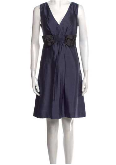 Moschino Blue and Black Moschino silk/wool Midi Dr