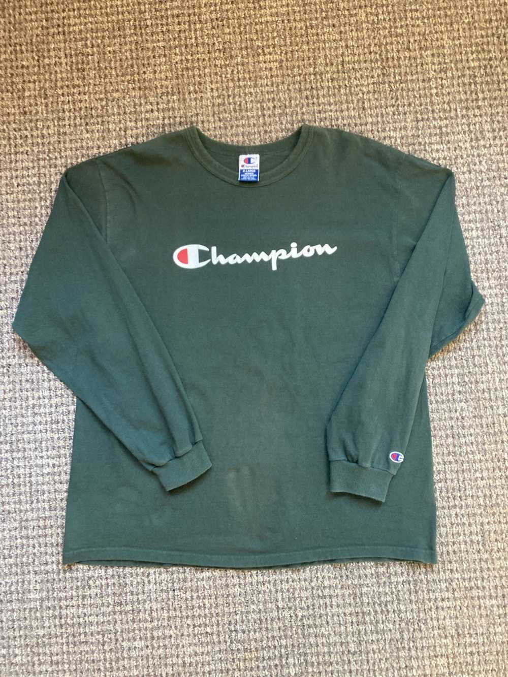 Champion × Vintage Olive green champion long slee… - image 1