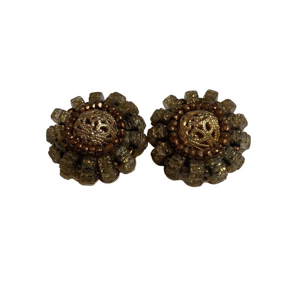 Vintage Vintage Hobe Signed Clip On Earrings Gold… - image 2