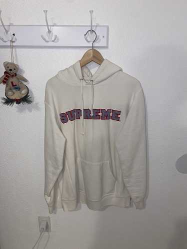 Supreme Cord Collegiate Logo Hooded Sweatshirt Black Large Rare Vintage  Ss18