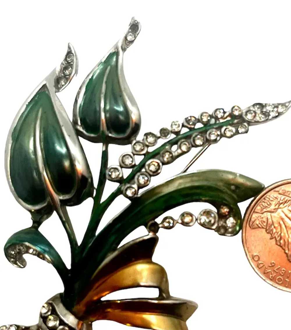 Lilies of the Valley Figural Transparent Enamel &… - image 2