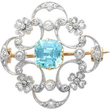 Antique 1.38ct Aquamarine and 0.75ct Diamond, 15 … - image 1