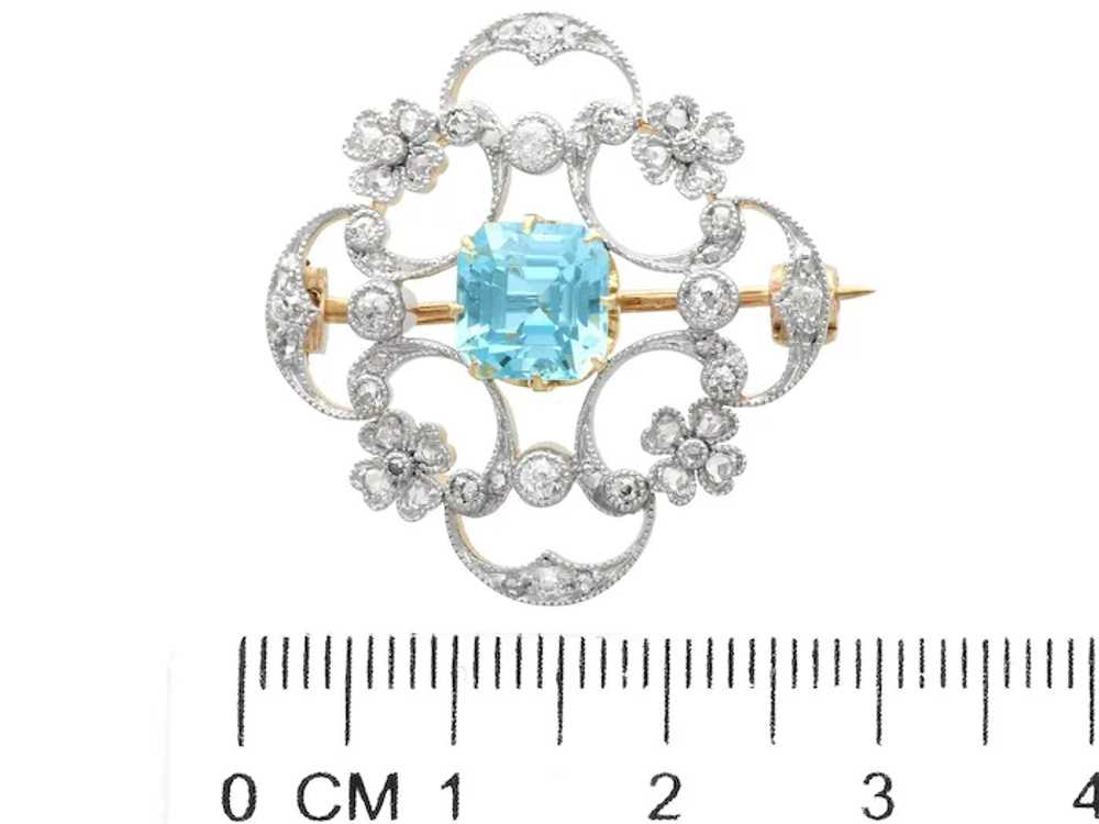 Antique 1.38ct Aquamarine and 0.75ct Diamond, 15 … - image 7