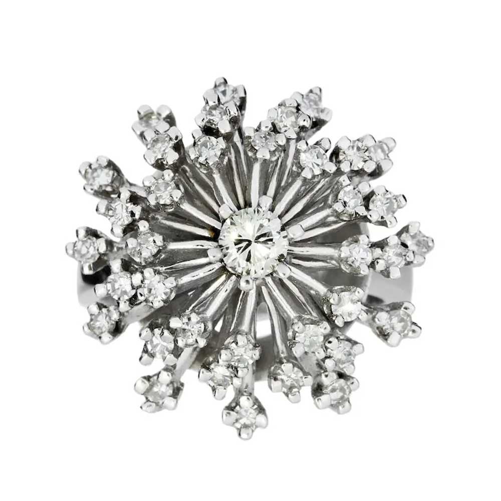 Vintage 14K White Gold Diamond "Make a Wish" Clus… - image 3