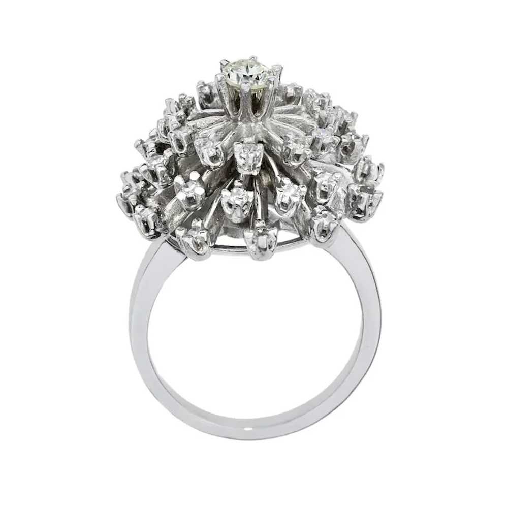 Vintage 14K White Gold Diamond "Make a Wish" Clus… - image 4