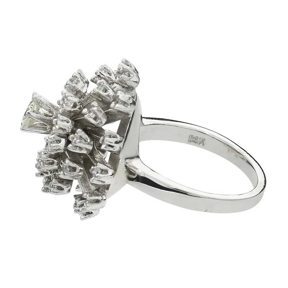Vintage 14K White Gold Diamond "Make a Wish" Clus… - image 5