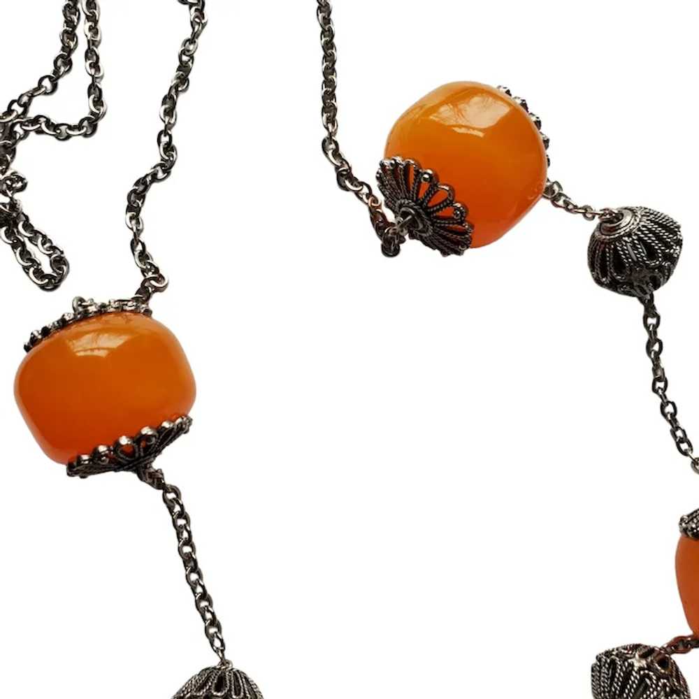 Huge Butterscotch Bakelite Bead Necklace - image 5