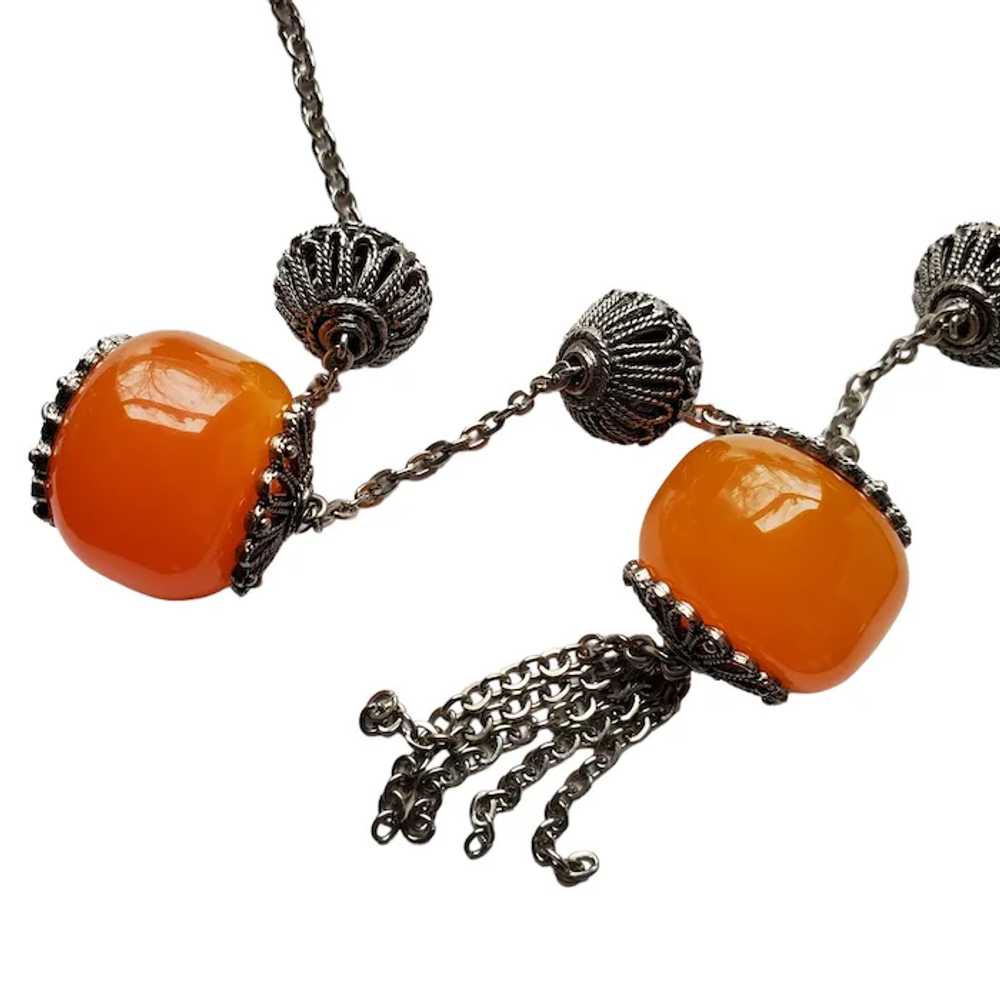 Huge Butterscotch Bakelite Bead Necklace - image 6