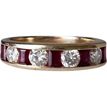 Classic 14K Yellow Gold Diamond & Ruby Band/Ring